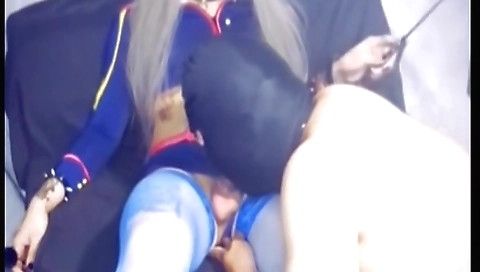 Sexy shemale cosplay fucks his dude in the bedroom