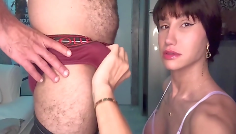 Teen with big tits and an ass is fucked by her man