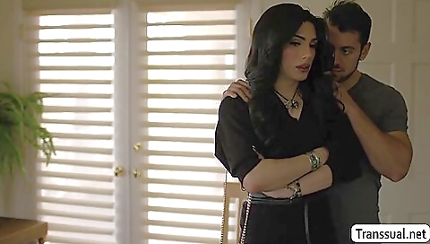 Amateur brunette trans chick gets ass fucked by ex-boyfriend