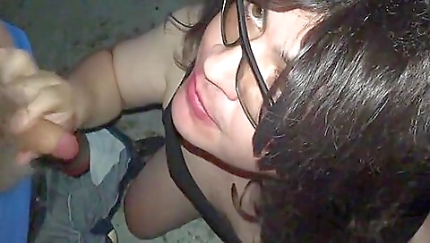 Busty brunette slut with a thick ass has a threesome