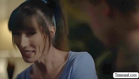 Tattooed brunette creampie with big cock in hd porn