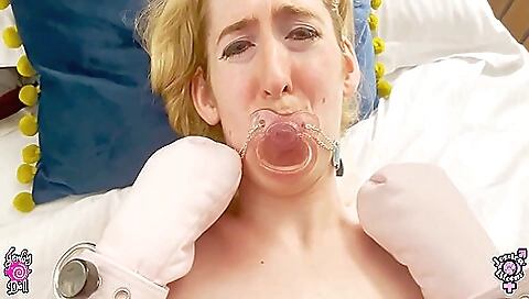 Busty brunette in bondage punishment and punishment