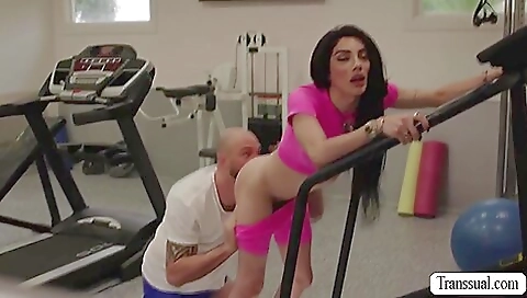 Hot brunette and her pornstar ass fucked on her body