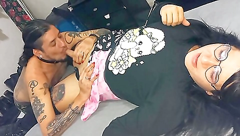 Tattooed brunette gets fucked in a foot fetish video