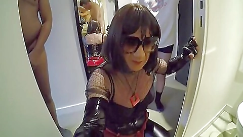 Busty shemale is getting fucked in ass by boyfriend