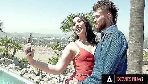 Brunette gets drilled with big dick in doggy and missionary