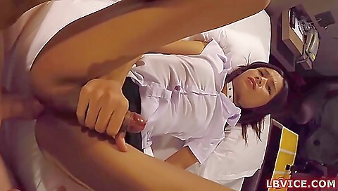 Busty girl with a cute body enjoys her lover's cock in her hole